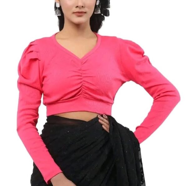 স্টাইলিশ লং স্লিভ ক্রপ টপ