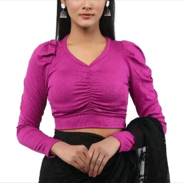 স্টাইলিশ লং স্লিভ ক্রপ টপ