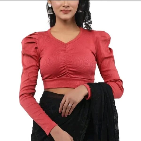 স্টাইলিশ লং স্লিভ ক্রপ টপ